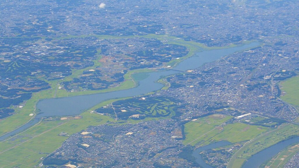 上空から見た手賀沼の全景