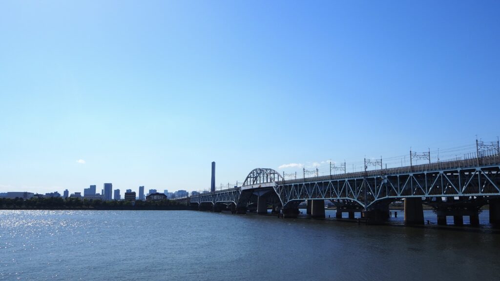 流域に多くの三日月湖がある荒川