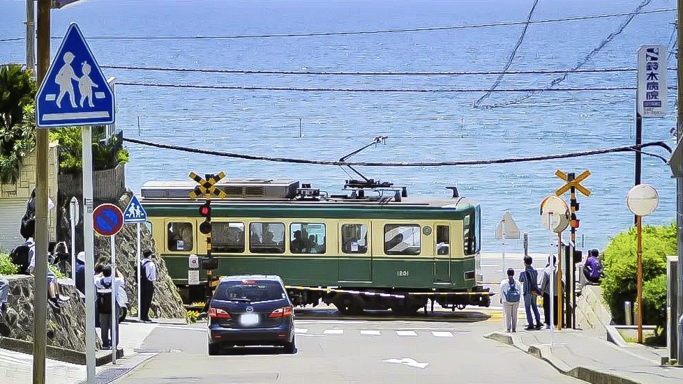 江ノ電と湘南海岸