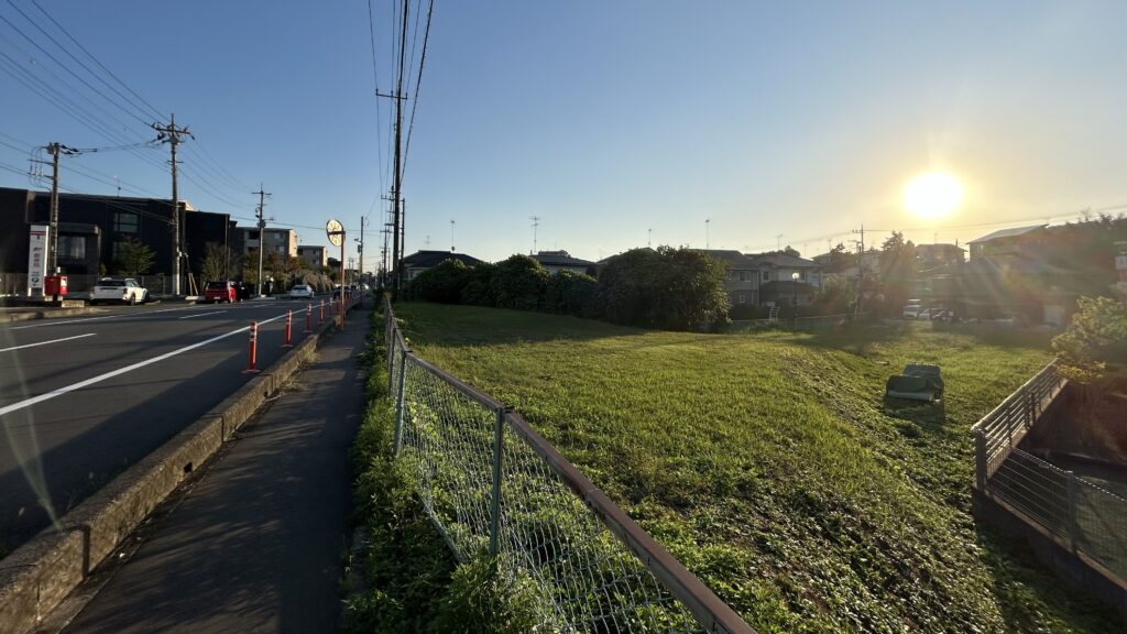 かつては沼の底だった守谷郵便局周辺