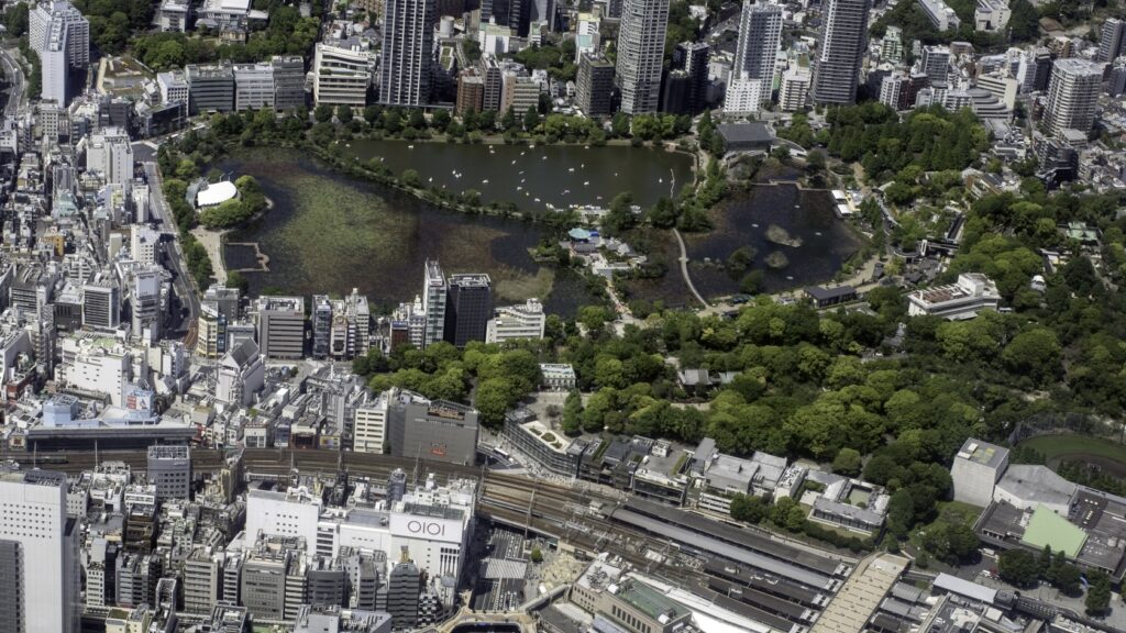 広大な敷地の一部に不忍池も含まれていた